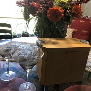 Georges Briard Wooden Ice Bucket SIGNED VINTAGE GREAT FATHERS DAY GIFT!